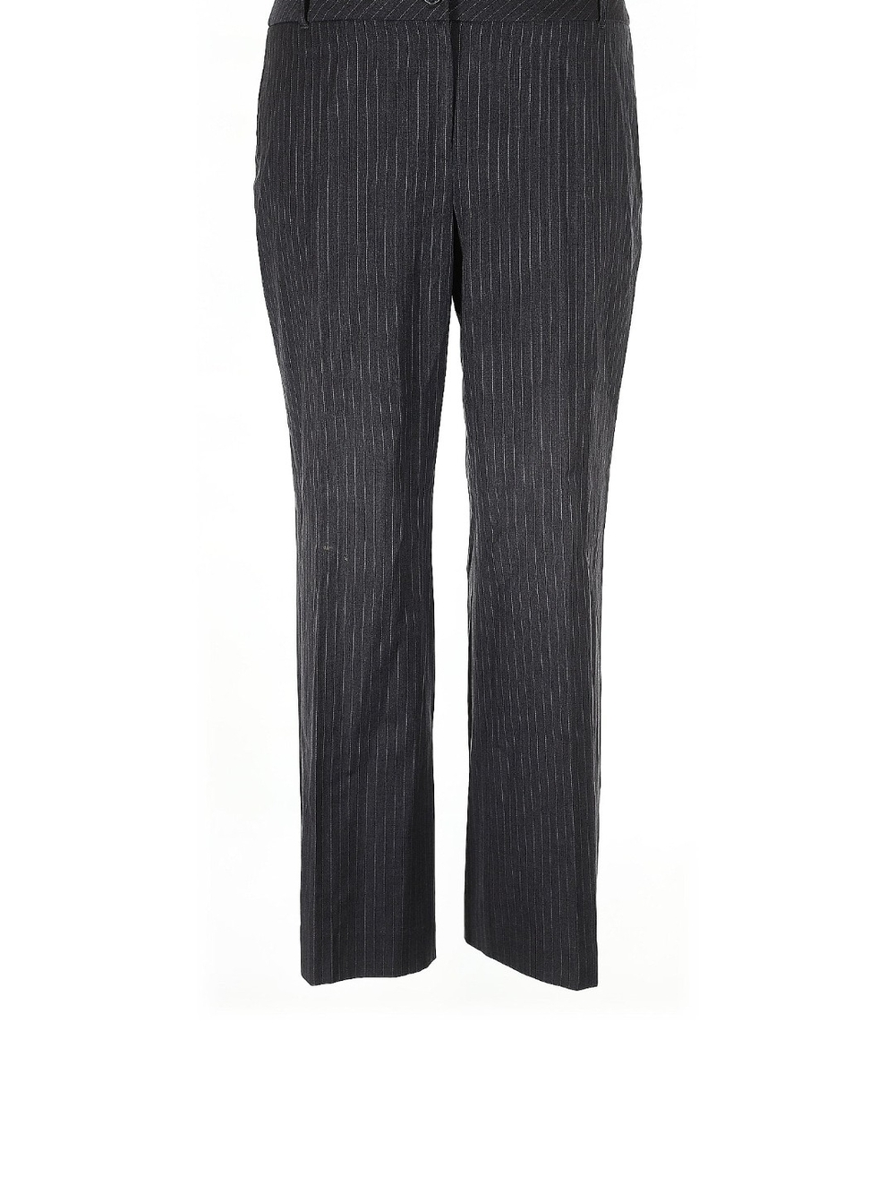 Ann Taylor Classic Straight Leg Grey Pinstripe Low Rise Pants Size 14